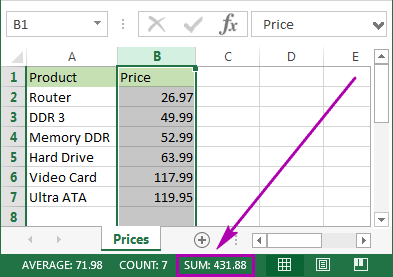 Total A Column In Excel For Mac